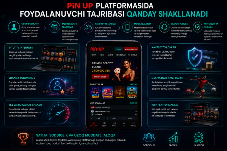 Pin Up platformasida foydalanuvchi tajribasi qanday shakllanadi